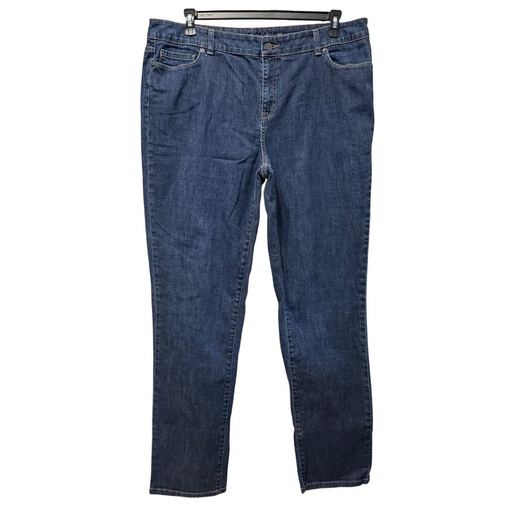 LL Bean Women’s Slim Leg Jean Favorite Fit Straight dark wash size 18 Tall